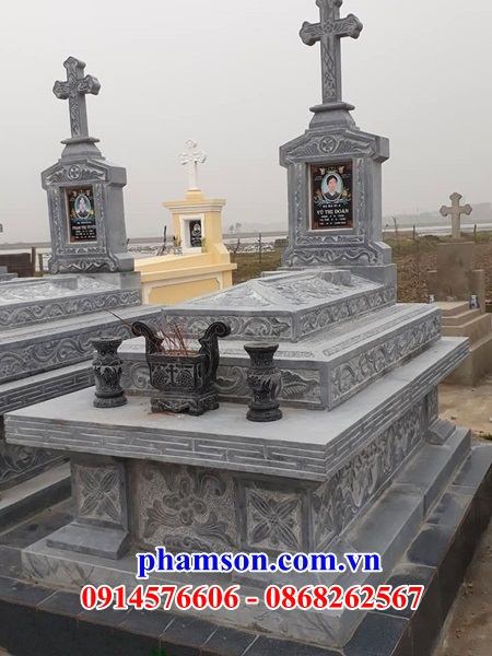 11 mẫu lăng mộ công giáo đạo thiên chúa đơn giản tam cấp bằng đá mỹ nghệ Ninh Bình tại hà nam