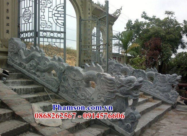 33 rồng bậc thềm tam cấp đình chùa đền miếu bằng đá khối tự nhiên tại Đồng Nai