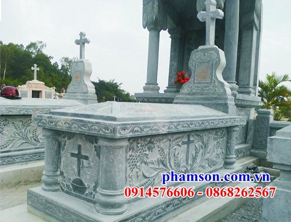 38 mẫu lăng mộ không mái công giáo đạo thiên chúa đẹp bằng đá thiết kế hiện đại tại đắk lắk