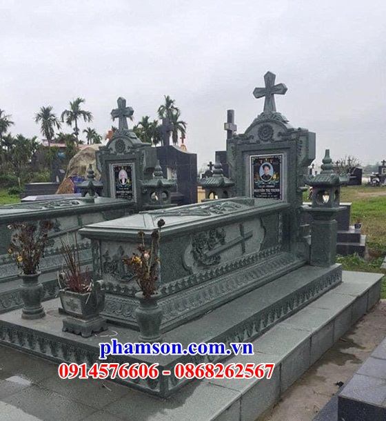 56 hình ảnh mẫu mộ công giáo đạo thiên chúa không mái đẹp bằng đá xanh rêu tại long an
