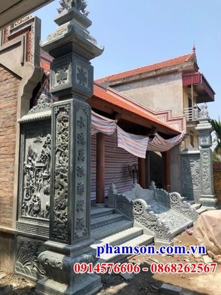 Bán báo giá 05 cột hiên đình chùa bằng đá chạm khắc hoa văn tinh xảo
