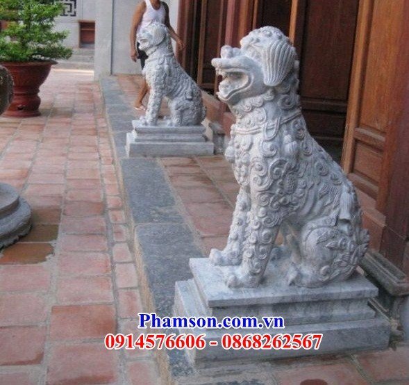 Điêu khắc 07 nghê phong thủy canh cổng đình chùa đền miếu bằng đá thiết kế hiện đại đẹp nhất Hà Nam