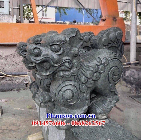 Thiết kế 09 nghê canh cổng khu lăng mộ từ đường bằng đá phong thủy cao cấp tại Phú Thọ