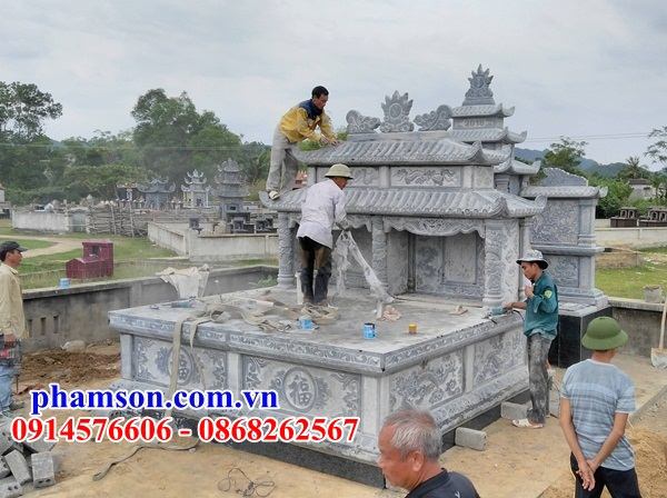 34 thi công lắp đặt mẫu lăng mộ đẹp hai mái tại Khánh Hòa