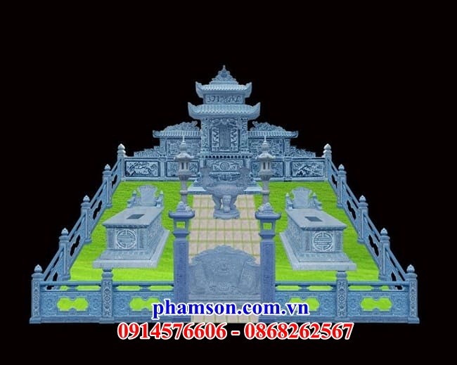 58 hình ảnh thiết kế khu lăng mộ đá đơn hai mái đẹp thờ đại gia đình tại Tiền Giang