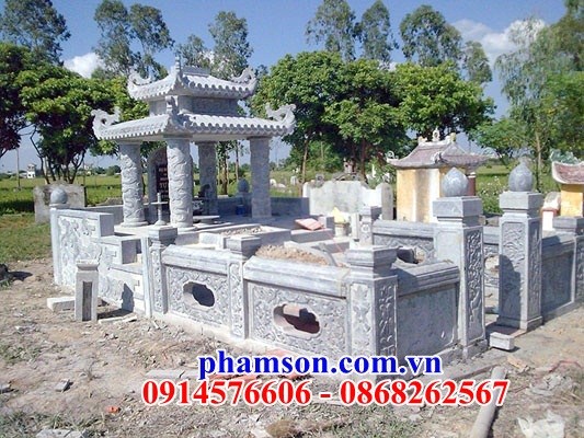 58 lăng mộ đá đơn hai mái đẹp kích thước chuẩn phong thủy tại Tiền Giang