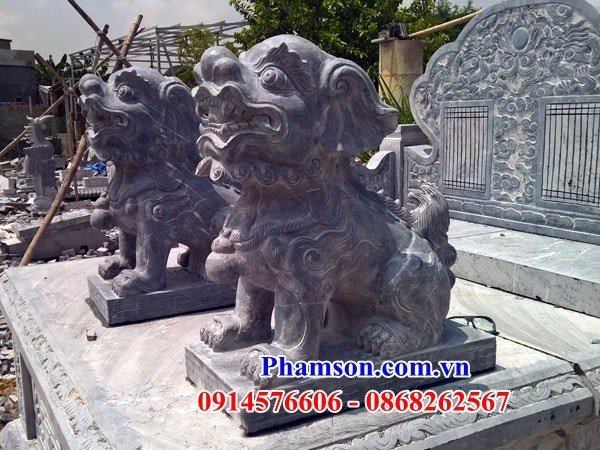 88 Mẫu tượng nghê đầu cột khu lăng mộ bằng đá xanh Thanh Hóa