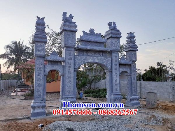 Tổng hợp mẫu cổng tam quan đình chùa cổng làng bằng đá khối thanh hóa đẹp