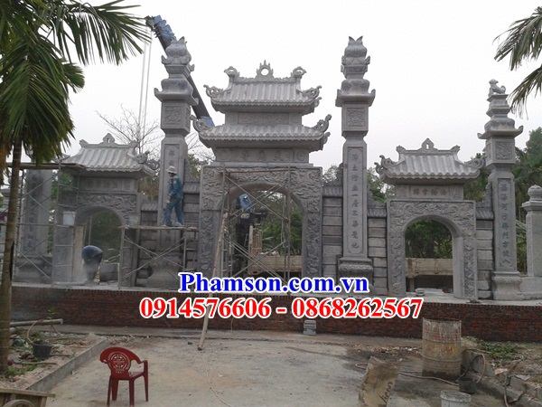 Tổng hợp mẫu cổng tam quan đình chùa cổng làng bằng đá thiết kế chuẩn phong thủy đẹp
