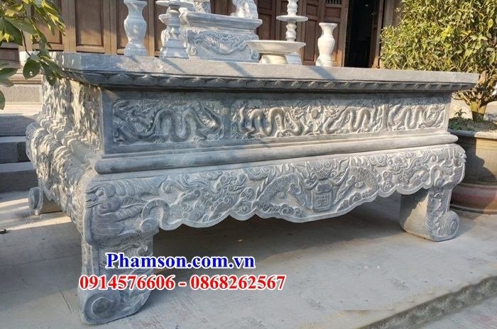 01 bàn thờ đá giá ưa chuộng nhất hiện nay chạm khắc hoa văn tinh xảo