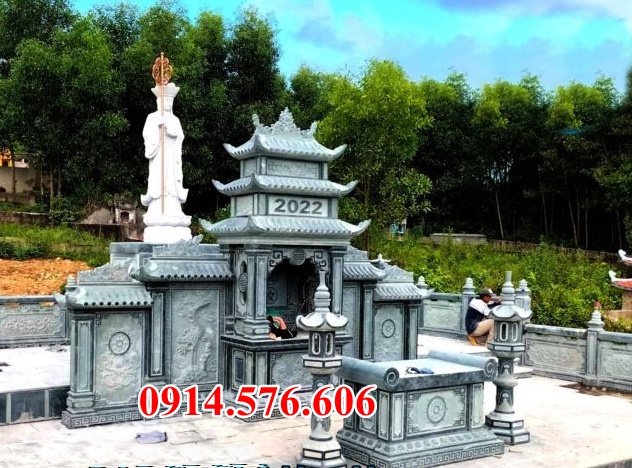 01 mẫu lăng mộ đá ba mái nghĩa trang đẹp tại Hà Nội