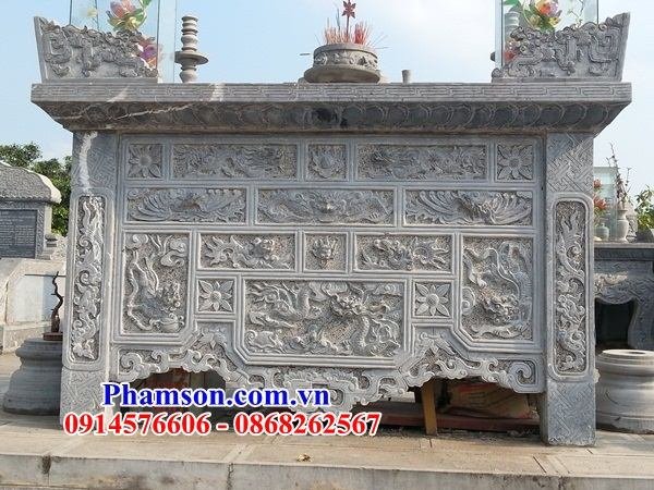 02 bàn thờ đá tự nhiên đẹp nhất chạm khắc hoa văn tinh xảo