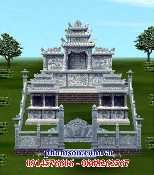 32 vẽ thiết kế lăng mộ đẹp ba mái bằng đá tại Bình Định