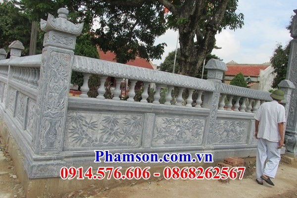 Mẫu tường rào đá đẹp đình đền chùa