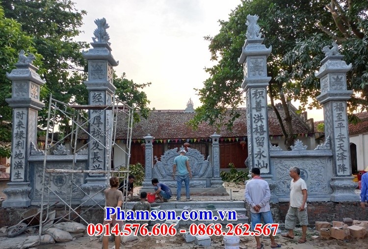 Mẫu cổng đá đẹp kích thước phong thủy - cổng nhà nhờ từ đường đình đền chùa