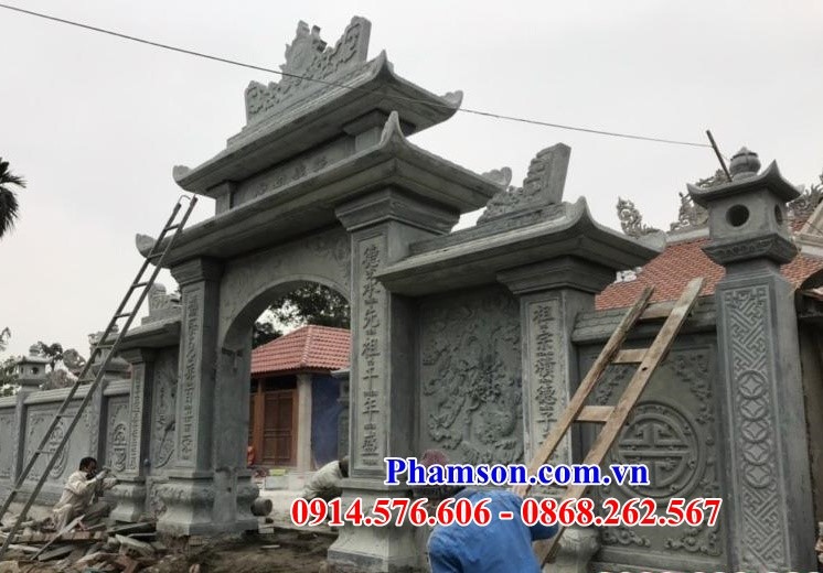 Mẫu cổng đá hiện đại đẹp - cổng nhà nhờ từ đường đình đền chùa