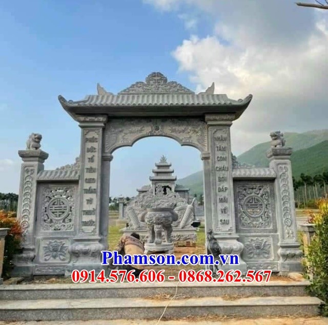 Mẫu cổng đá khối đẹp - cổng nhà nhờ từ đường đình đền chùa