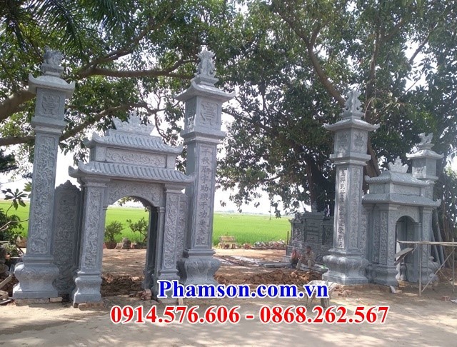 Mẫu cổng đá nguyên liền khối đẹp - cổng nhà nhờ từ đường đình đền chùa