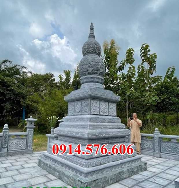 Mẫu mộ tháp sư đá xanh tự nhiên đẹp Tây Ninh