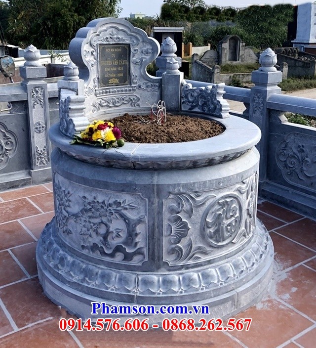 Mẫu mộ tròn đẹp đá ninh bình thanh hóa - lăng mộ hình tròn lục lăng bát giác bằng đá