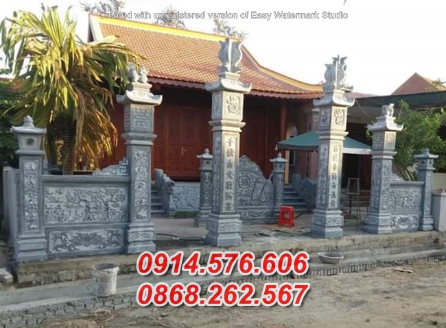 Mẫu cổng nhà thờ họ từ đường đình đền chùa miếu bằng đá đẹp