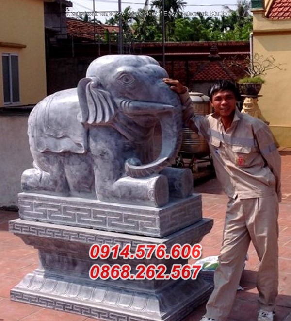 Mẫu tượng voi đình đền chùa miếu bằng đá - voi phong thuỷ bằng đá