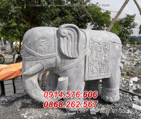 Mẫu tượng voi nhà thờ họ từ đường bằng đá - voi phong thuỷ bằng đá