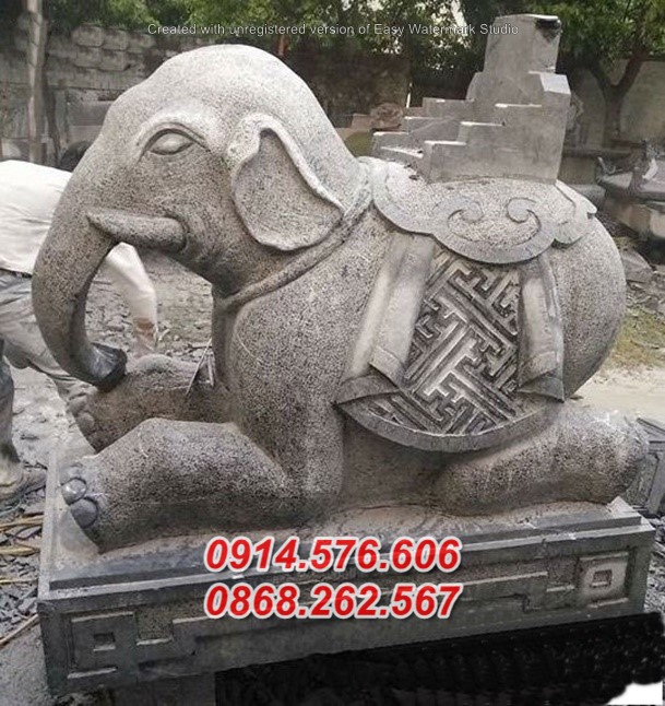 Mẫu tượng voi phục bằng đá - voi phong thuỷ bằng đá
