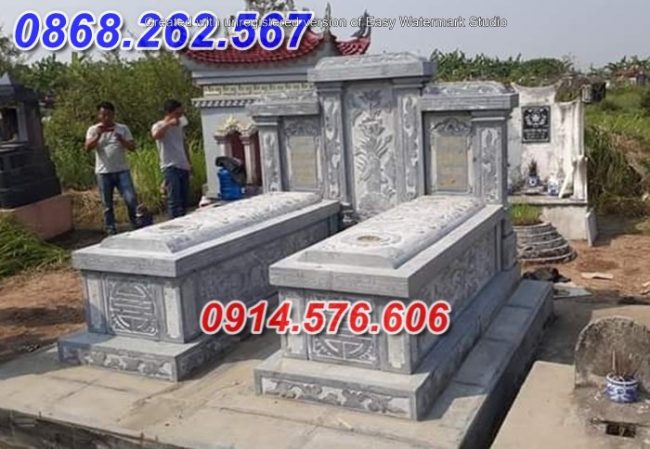 Quảng nam 27+ mẫu mộ đá đôi gia đình đẹp cất để tro hài cốt bán lăng mộ