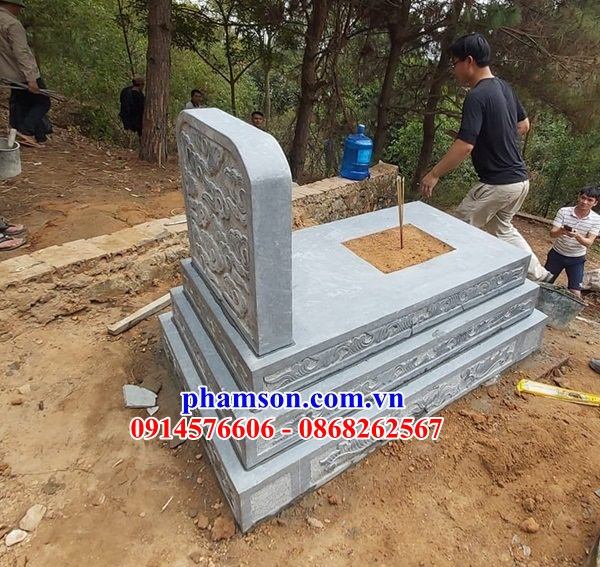 mẫu mộ bằng đá xanh tam cấp đẹp bán yên bái