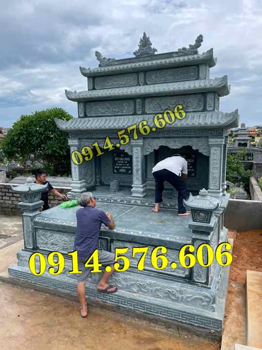 Mẫu Mộ Đá Xanh Rêu Bán Hoà Bình