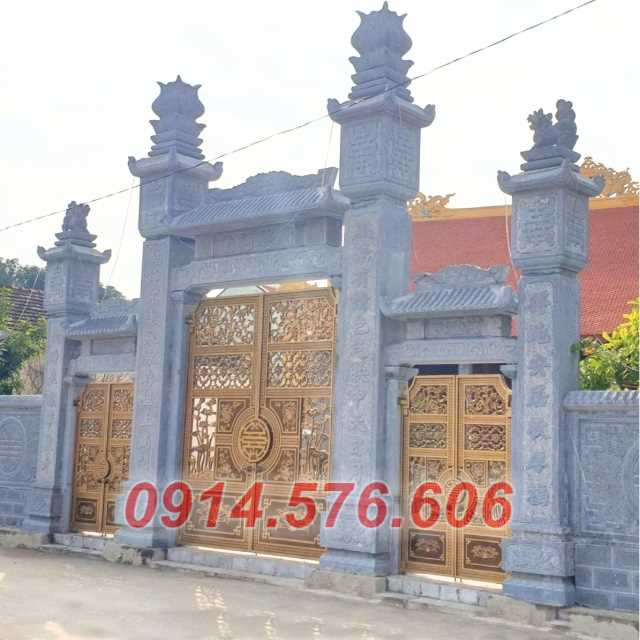 mẫu cổng đá bán long an - cổng chùa nhà thờ họ lăng mộ