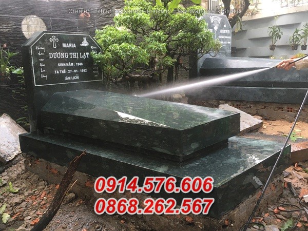 474 Hà nam làm mộ ốp bằng đá xanh úp chụp - thiết kế xây hiện đại