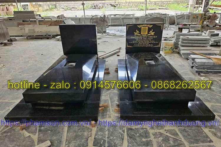 38 Mộ đá hoa cương bán khánh hoà granite xanh -chi phí xây làm thiết kế