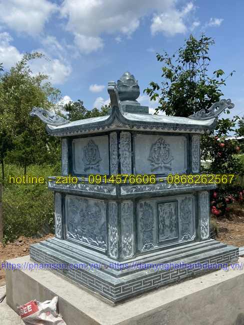 Mẫu 10 mộ đá hoa cương granite xanh bắc kạn - chi phí xây làm thiết kế