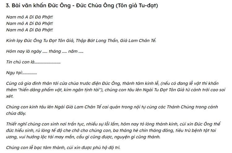 15 Bài văn khấn cúng đền đình thọ am sắm lễ