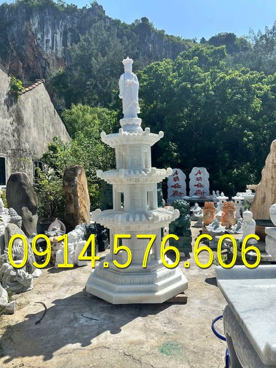 Tháp Để Tro Cốt , Tháp Đựng Tro Cốt, Tháp Để Tro Cốt Nhỏ , Tháp Phật Giáo, Bảo Tháp Phật Giáo ,Tháp Lục Giác , Tháp Bát Giác, Tháp Lưu Giữ Tro Cốt, Tháp Đá Trắng Vàng Xanh