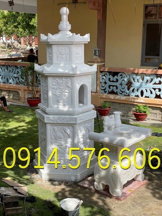 Tháp Để Tro Cốt , Tháp Đựng Tro Cốt, Tháp Để Tro Cốt Nhỏ , Tháp Phật Giáo, Bảo Tháp Phật Giáo ,Tháp Lục Giác , Tháp Bát Giác, Tháp Lưu Giữ Tro Cốt, Tháp Đá Trắng Vàng Xanh