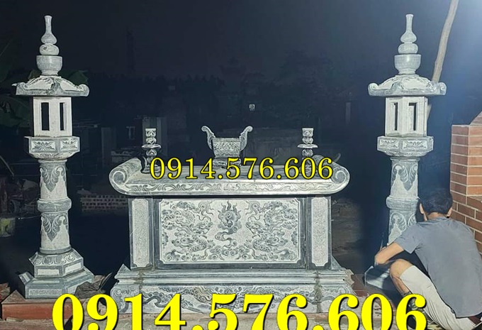 Bàn Lễ Đá Xanh Vàng Trắng Nguyên Khối Nhà Thờ Từ Đường 