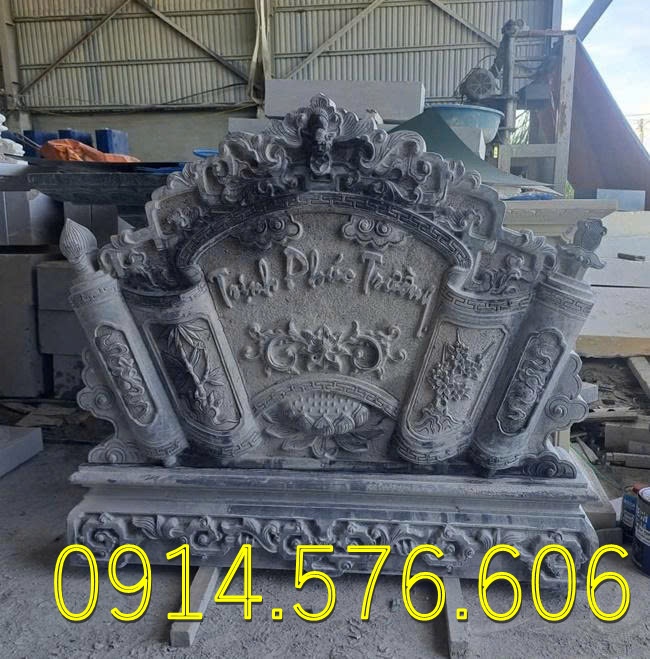 Cuốn Thư Bằng Đá Tự Nhiên Nguyên Khối, Tắc Môn Từ Đường Dòng Họ Bằng Đá Xanh, Bức Bình Phong Đá Trấn Trạch Khu Lăng Mộ, Cuốn Thư Bằng Đá Granite Trước Cổng Từ Đường,