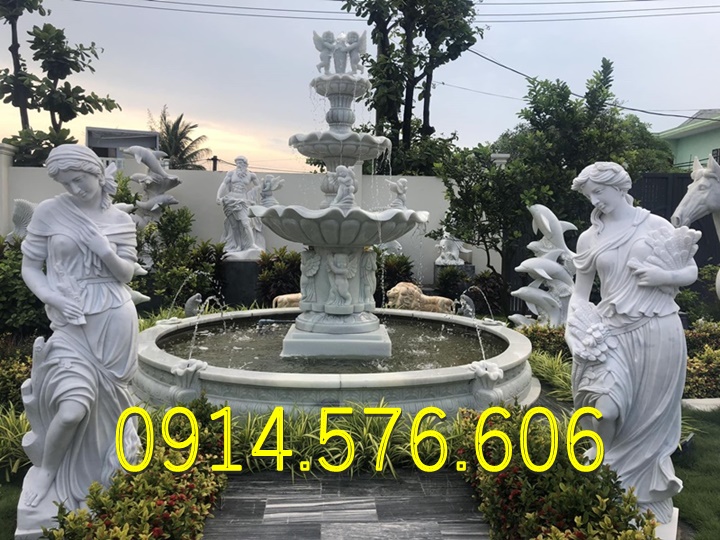 đài phun nước đá trắng cho sân vườn biệt thự, Mẫu Đài Phun Nước Bằng Đá Vàng Cho Khu Du Lịch, Địa Chỉ Làm Đài Phun Nước Bằng Đá Cẩm Thạch, xưởng chế tác đài phun nước bằng đá Hiện Đại, đài phun nước bằng đá granite nguyên khối ngoài trời, 