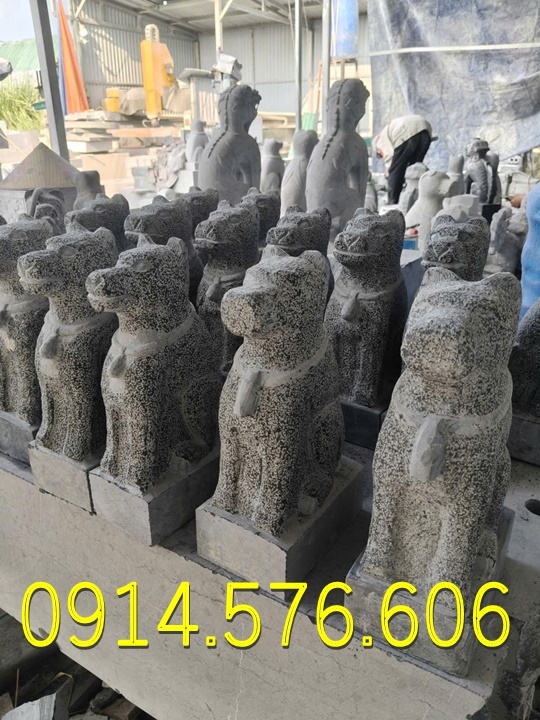 Tượng Chó Đá Nguyên Khối Đẹp Giá Rẻ, Xưởng Sản Xuất Mẫu Chó Đá Phong Thủy, Kích Thước Chó Đá Cổ Thời Lý, Chó Đá Xanh Xám Đặt Trước Nhà, Chó Trấn Trạch Bằng Đá Tự Nhiên Đẹp, Điêu Khắc Mẫu Chó Đá Hiện Đại Trước Nhà Gỗ