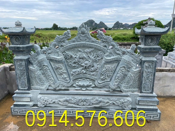 Cuốn Thư Bằng Đá Tự Nhiên Nguyên Khối, Tắc Môn Từ Đường Dòng Họ Bằng Đá Xanh, Bức Bình Phong Đá Trấn Trạch Khu Lăng Mộ, Cuốn Thư Bằng Đá Granite Trước Cổng Từ Đường,