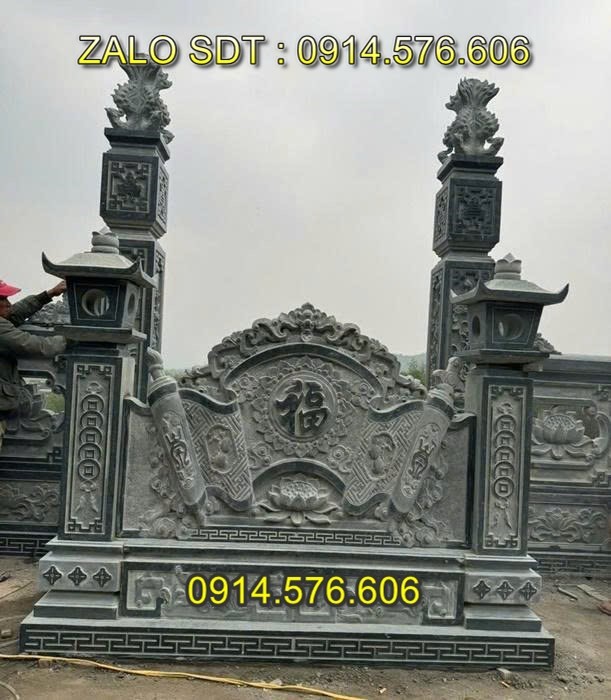 Cuốn Thư Bằng Đá Tự Nhiên Nguyên Khối, Tắc Môn Từ Đường Dòng Họ Bằng Đá Xanh, Bức Bình Phong Đá Trấn Trạch Khu Lăng Mộ, Cuốn Thư Bằng Đá Granite Trước Cổng Từ Đường,