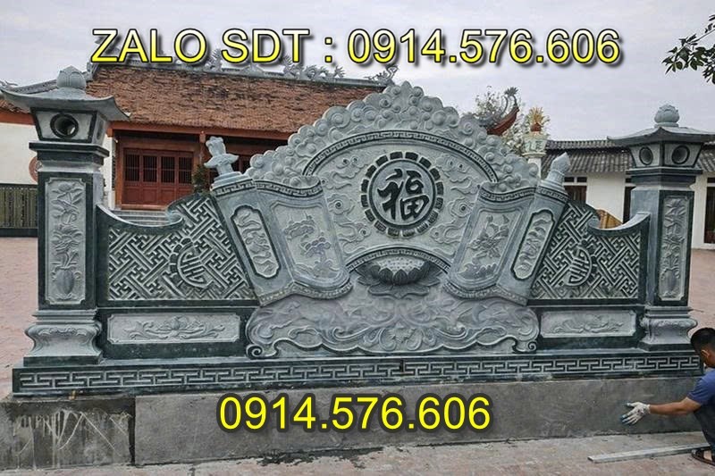 Cuốn Thư Bằng Đá Tự Nhiên Nguyên Khối, Tắc Môn Từ Đường Dòng Họ Bằng Đá Xanh, Bức Bình Phong Đá Trấn Trạch Khu Lăng Mộ, Cuốn Thư Bằng Đá Granite Trước Cổng Từ Đường,