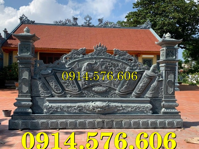 Cuốn Thư Bằng Đá Tự Nhiên Nguyên Khối, Tắc Môn Từ Đường Dòng Họ Bằng Đá Xanh, Bức Bình Phong Đá Trấn Trạch Khu Lăng Mộ, Cuốn Thư Bằng Đá Granite Trước Cổng Từ Đường,