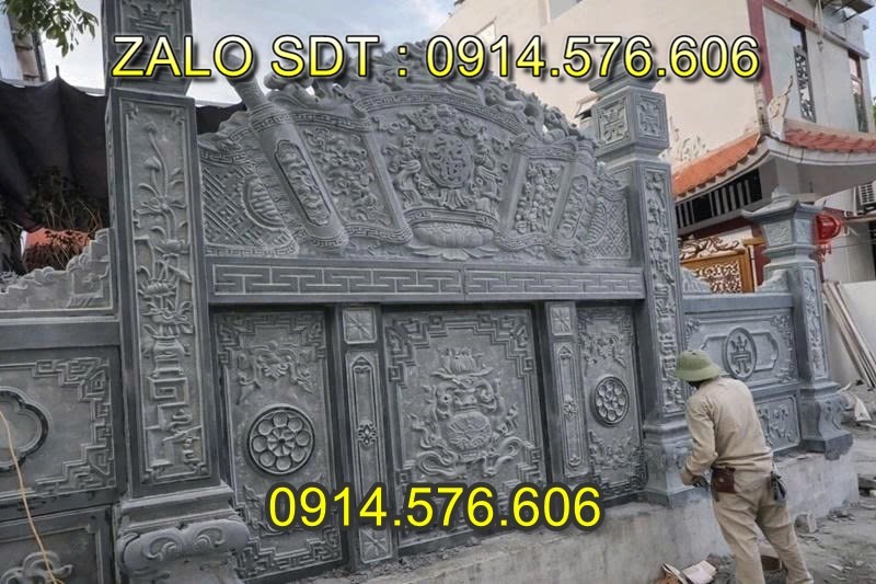 Cuốn Thư Bằng Đá Tự Nhiên Nguyên Khối, Tắc Môn Từ Đường Dòng Họ Bằng Đá Xanh, Bức Bình Phong Đá Trấn Trạch Khu Lăng Mộ, Cuốn Thư Bằng Đá Granite Trước Cổng Từ Đường,