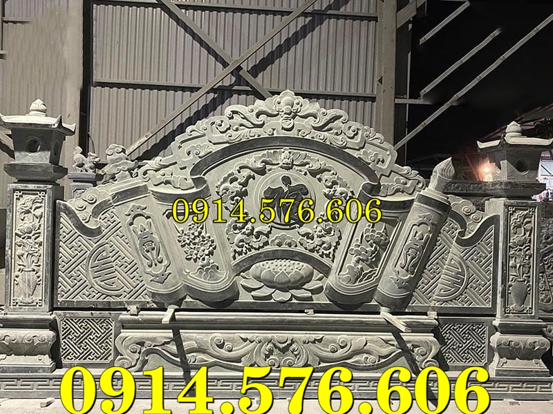 Cuốn Thư Bằng Đá Tự Nhiên Nguyên Khối, Tắc Môn Từ Đường Dòng Họ Bằng Đá Xanh, Bức Bình Phong Đá Trấn Trạch Khu Lăng Mộ, Cuốn Thư Bằng Đá Granite Trước Cổng Từ Đường,
