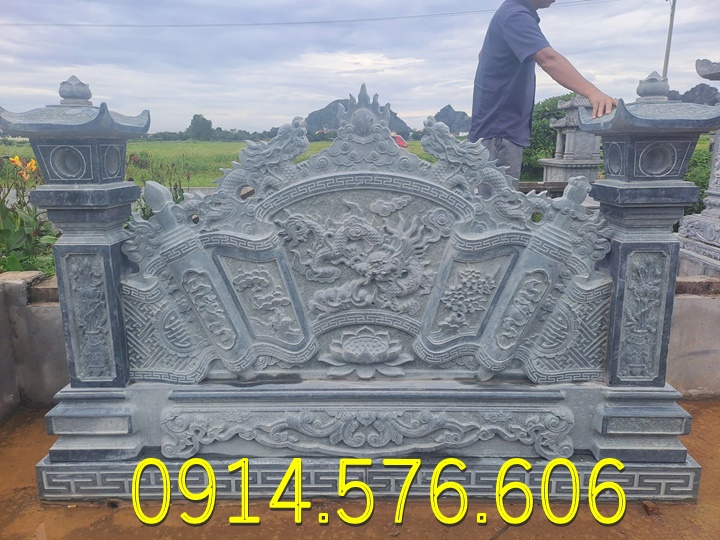 Cuốn Thư Bằng Đá Tự Nhiên Nguyên Khối, Tắc Môn Từ Đường Dòng Họ Bằng Đá Xanh, Bức Bình Phong Đá Trấn Trạch Khu Lăng Mộ, Cuốn Thư Bằng Đá Granite Trước Cổng Từ Đường,