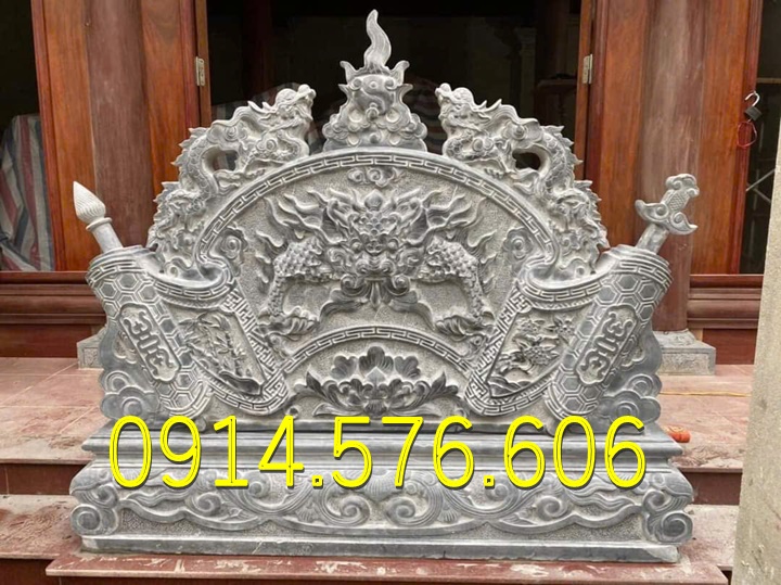 Cuốn Thư Bằng Đá Tự Nhiên Nguyên Khối, Tắc Môn Từ Đường Dòng Họ Bằng Đá Xanh, Bức Bình Phong Đá Trấn Trạch Khu Lăng Mộ, Cuốn Thư Bằng Đá Granite Trước Cổng Từ Đường,